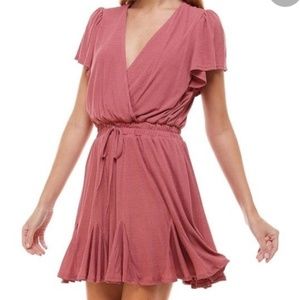 ROW A | Flutter Sleeve Mini Godet Dress